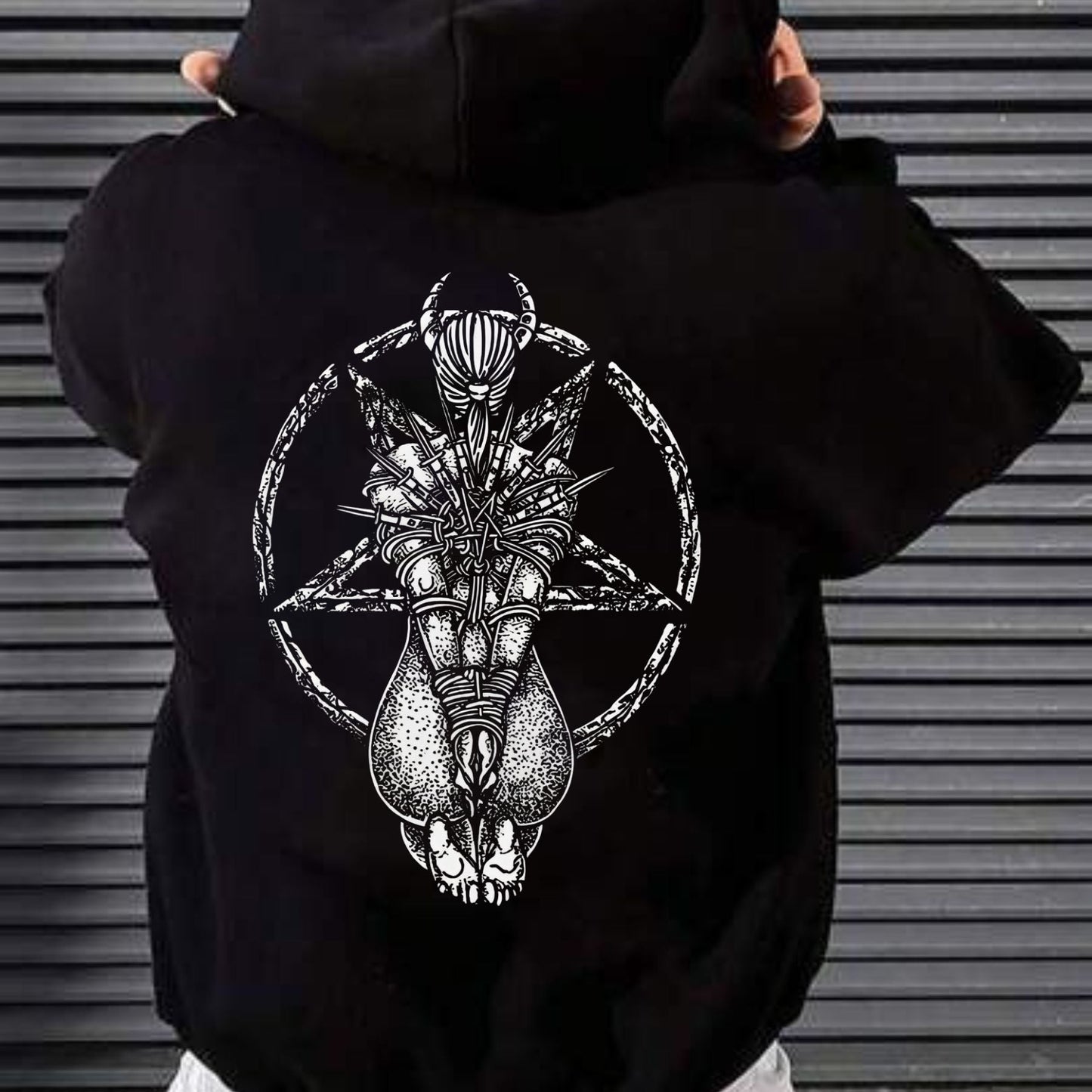 Goat Skull Pentagram Occult Hoodie – Gothic & Pagan Apparel, Mystical Pullover, Witchy Gift