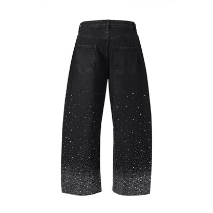 NOIR FLORAL RHINESTONE DENIM